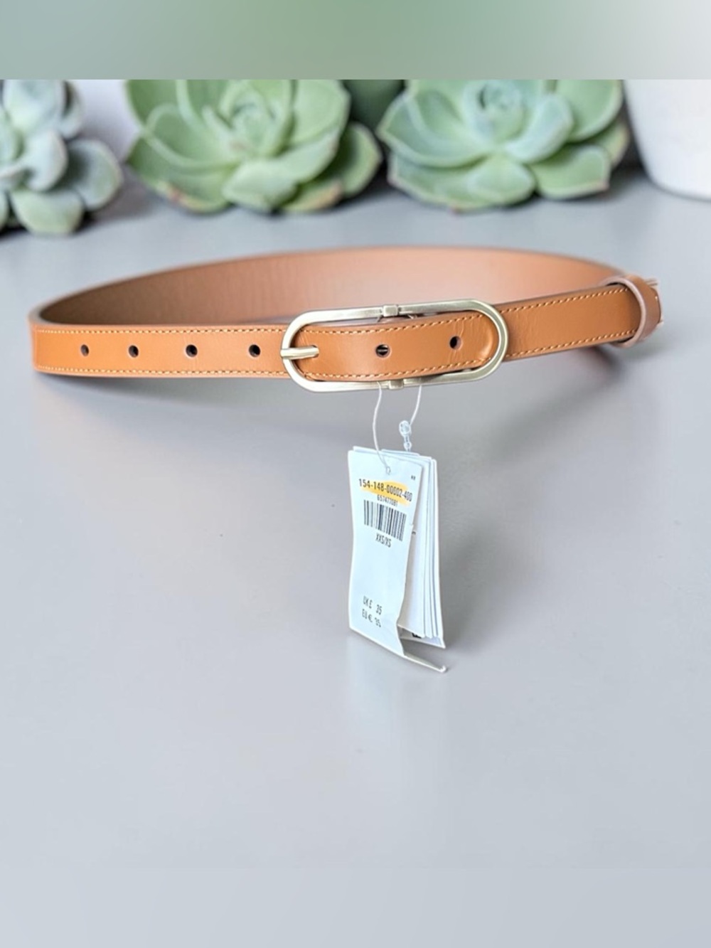 Abercrombie & Fitch Women’s Adjustable Belt Matte Gold Buckle Waist XXS-XS